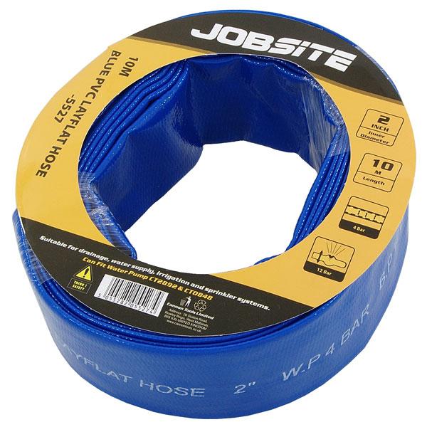 Blue PVC Layflat Hose 2 Inch x 10m Flexible Irrigation Water Supply Tool CT5527