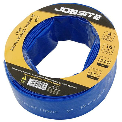 Blue PVC Layflat Hose 2 Inch x 10m Flexible Irrigation Water Supply Tool CT5527