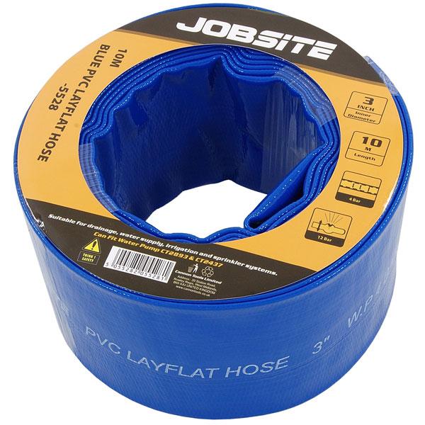 Blue PVC Layflat Hose 3 Inch x 10m Flexible Irrigation Water Supply Tool CT5528