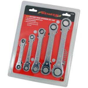 5 Piece Ratchet Wrench Set SAE – Flat Design, Chrome Plated, Precision Fit CT1046