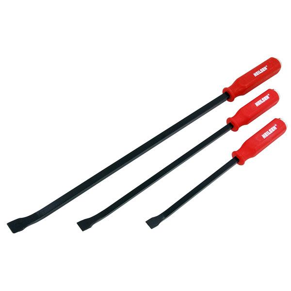 3 Piece Pry Bar Set Heavy Duty Steel Bars with Hammer Cap and Grip Handles CT0024