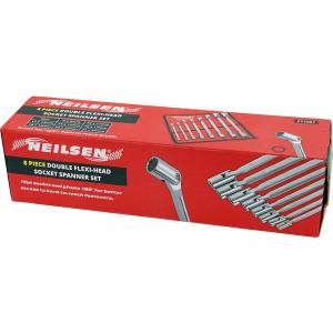8 Piece Flexi-Head Socket Wrench Set – 16 Sizes 8mm to 19mm CT1657