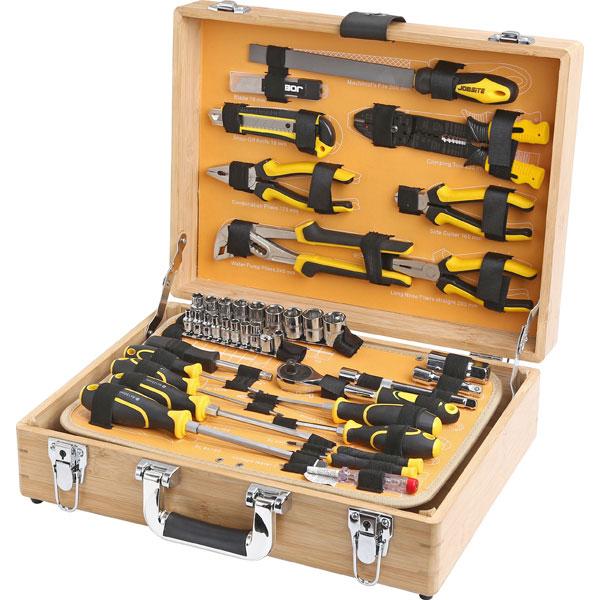 108PCS Professional Bamboo Toolbox Set with Socket & Spanner Kit CT5722
