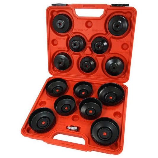 16pc Cap Type Oil Filter Wrench Removal Puller Set Tool Kit Adaptor 3/8" CT1224
