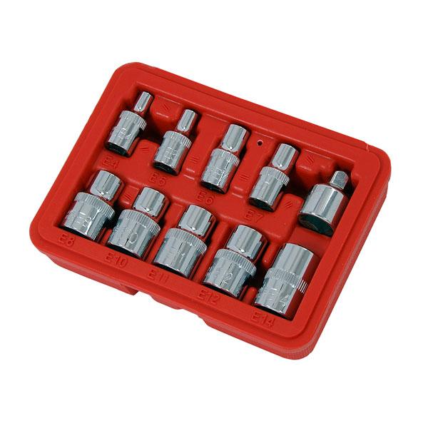 10Pc 1/2" 3/8" Drive Star E-Socket Set Extension Bmc Garage Tool Quality CT2841