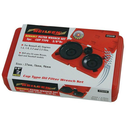 3 Pc Renault Oil Filter Wrench Set Puller Removal Universal Tool Quality CT3448