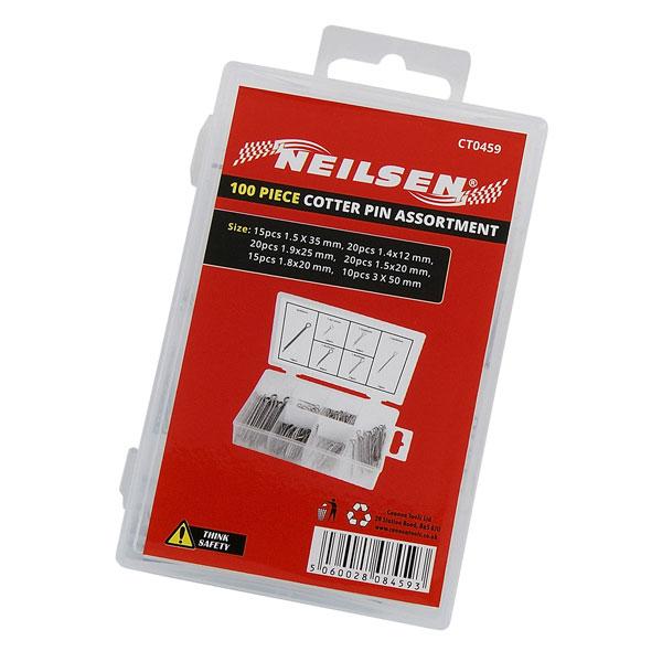 100Pc Cotter Pin Assortment Hardware Kit Workshop DIY Tools Garage Steel CT0459