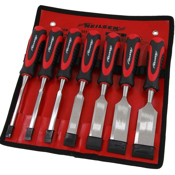7Pc Wood Tool Set Hardened Steel Bevel Edged Blades Carpenters Quality CT0054 Cannon Tools