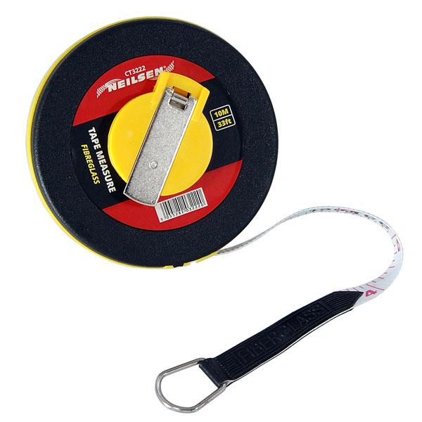 10m Surveyor Tape Measure Fibreglass Metric Sae Tapes Quality Builders CT3222