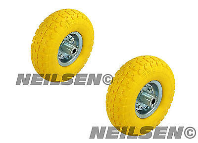 2Pc Solid Tyre Yellow Neilsen For Sack Truck Cart Garden Home Wheelbarrow CT3456