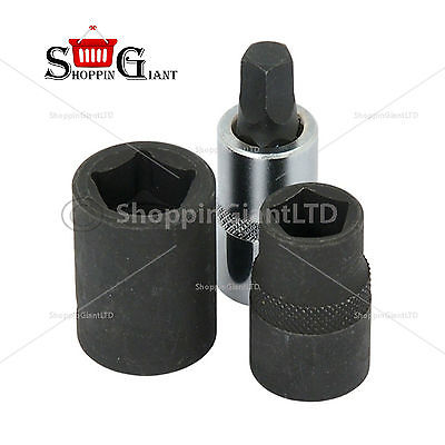 3Pc 1/2" Drive Socket Set For Brakes With Bit Pentagon Girling Chrome Kit CT1893