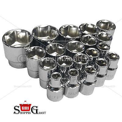21Pc 1/2" Drive Deep Impact Sockets Set Chrome Vanadium Metric Tool Kit CT1249