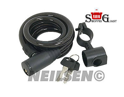 Bike Bicycle Cable Lock 1200x12mm 2 Key Mounting Bracket Lock Quality Kit CT2473