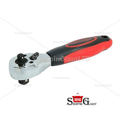 3/8" 1/4" Drive 72 Teeth Ratchet Handle Stubby Dual Head Wrench Tool Kit CT0806