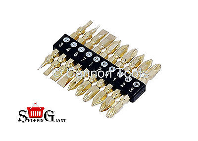 10Pc 65mm Power Bit Set Double End Phillips Pozi Drill Bits Quality Tools CT1553