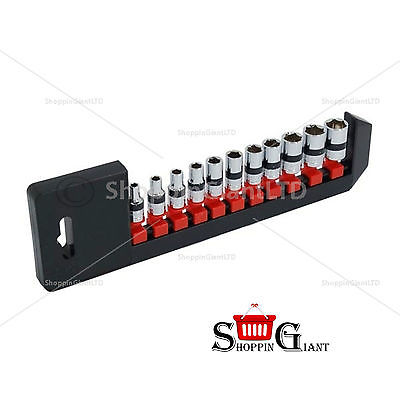 11Pc 1/4" Drive Shallow Socket Set SAE Cr-V Rail Garage Kit Quality Tool CT1601
