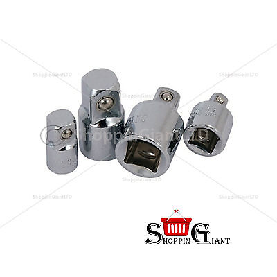 4Pc Universal Socket Adaptor Reducer Set Chrome Surface Garage Converter CT2607