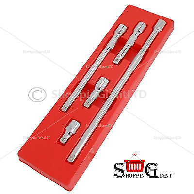 5Pc 1/2" Drive Extension Bar Set 50-75-125-250-375mm Wobble End Ratchet CT1236