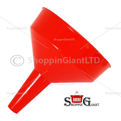 200mm 8inch Wide Red Plastic Funnel Large Petrol Diesel Car Van Truck CT1320