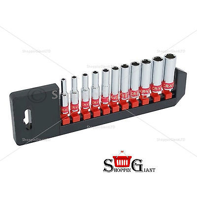 11Pc 1/4" Drive Deep Socket Set Metric Chrome Vanadium Garage Kit Quality CT1569