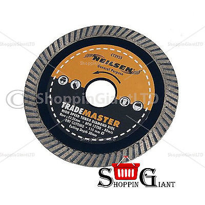 Diamond Cutting Disc 115mm 4.1/2in Trade Master Blade Turbo Cutting Tool CT2925