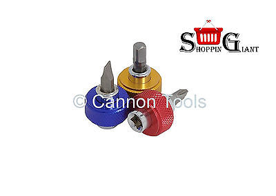 3Pc 1/4" Drive Shank Ratchet Spinner Set Hex Magnetic Bit Adaptor Quality CT1605