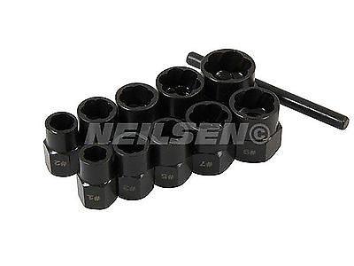 11pcs 9-19mm Bolt Extractor Set Remover High Profile Garage Quality Tools CT1058