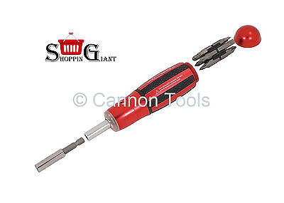 12-In-1 Screwdriver Ratchet Action Magnetic Extension Universal DIY Bits CT2554