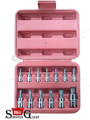 13 Pc 1/4 3/8 T Type Bit Socket Set Garage Professional Tool Kit Quality CT3624