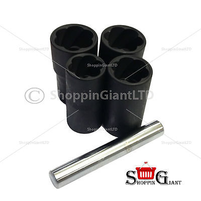 5Pc 1/2" Drive 17"-22" Twist Socket Socket Nut Removers Garage Tool Kit CT1598