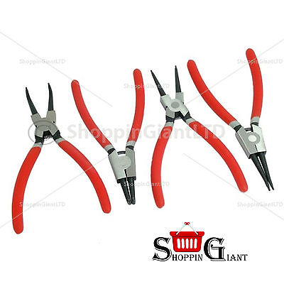 4Pc 9inch Circlip Plier Set Blow Mould Tray-Double Dipped Handle Wrench CT0981