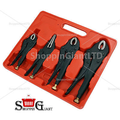 4Pc Heavy Duty Lock Grip Plier Set Wrench Locking Pliers Mole Grips Tool CT0980