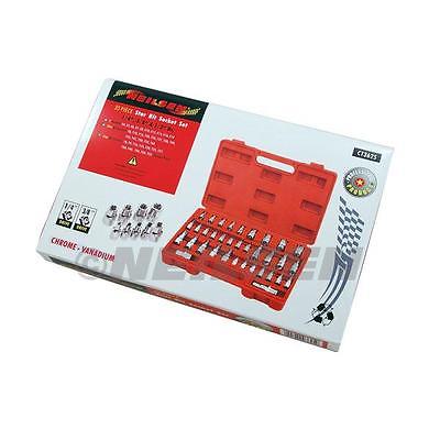 35 Pc 1/4" 3/8" T Type Bit Socket Set Star E Female Male Torx Kit Tamper CT3625