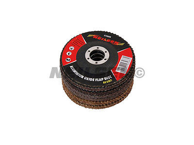2x 40 2 x 60 2 x 80 Grit 115MM Aluminium Oxide Flap Grinding Sanding Disc CT3088