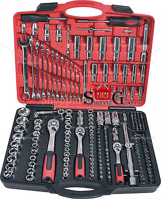 219 PC 1/4" 3/8" 1/2"Drive Socket Set Ratchet Handle Wrench Tool Spanners CT3748