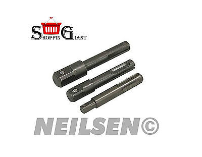 3Pc Power Bit & Socket Adaptor For Sds Plus Fitting Drills Quality Tool CT3236