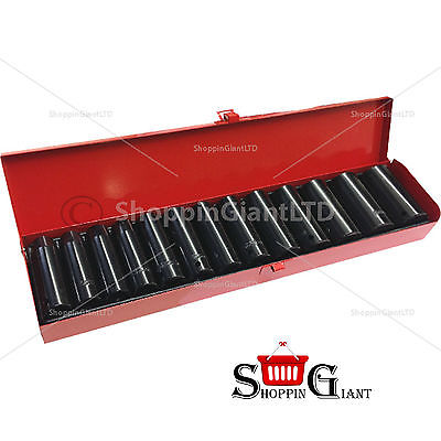 13Pc 1/2" Drive Impact Socket Set Deep Chrome Vanadium 6 Point Deep Tool CT0694