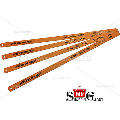 4Pc 300mm 12" Hacksaw Blades Cobalt Bi Metal 18-24tpi Quality Tool Kit CT3230