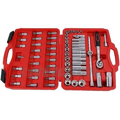 61Pc 3/8" Drive Deep Socket & Bit Set Cr-V Workshop Wrench Quality Tool CT0748