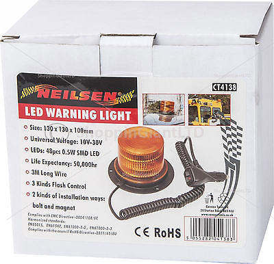 Orange Warning Rotating Flashing Recovery Revolving Amber Beacon Light CT4138