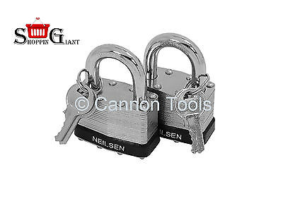 2Pc 50mm Laminated Padlock Keyed Alike Padlocks Heavy Duty Garage Quality CT1139