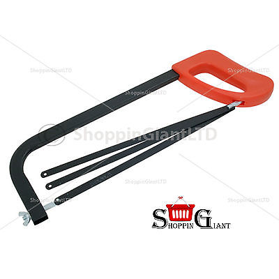 300mm 12" Hacksaw Plastic Handle With 3 Blades Steel Professional Tool CT0517