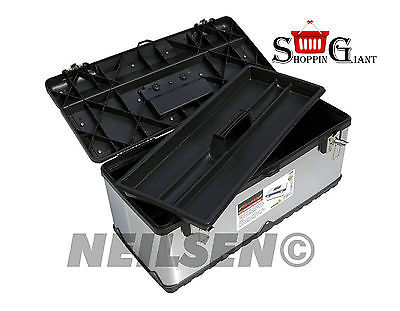 550mm 22" Toolbox Stainless Steel Heavy Duty Rubber Handle Storage Boxes CT3431
