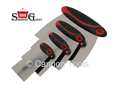 4Pc Body Filler Applicators Applicator Set Flexible Steel Rubber Grips CT3010