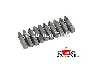 10Pc 25mm Power Bit Set Pozi No.2 Chrome Vanadium Drill Bits Quality Tool CT1554
