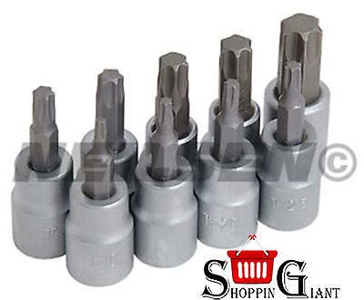 New Chrome Vanadium 9 Pc 3/8 In Drive PCV Star Socket Sockets Bit Set DIY CT0733