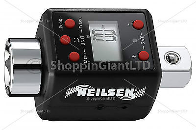 Neilsen 100mm Industry Digital Torque Adapter Unit NM LB FT KG M Led New CT4044