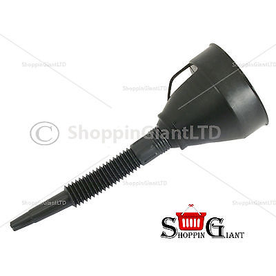 Black Plastic Funnel Large Flexy Spout 2in1 Flexible Petrol Diesel Water CT0420