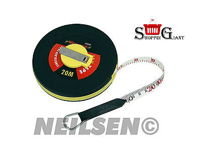 20m Surveyor Tape Measure Fibreglass Metric Sae Tapes Quality Builders CT3223