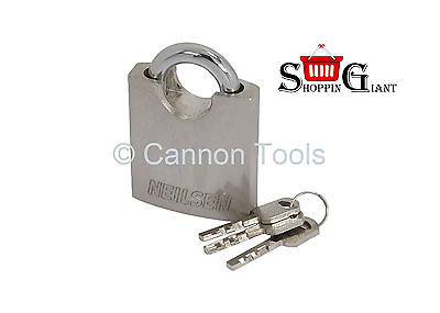 60mm Padlock Closed Shackle 3 Keys Satin Polished Stainless Steel Quality CT2364